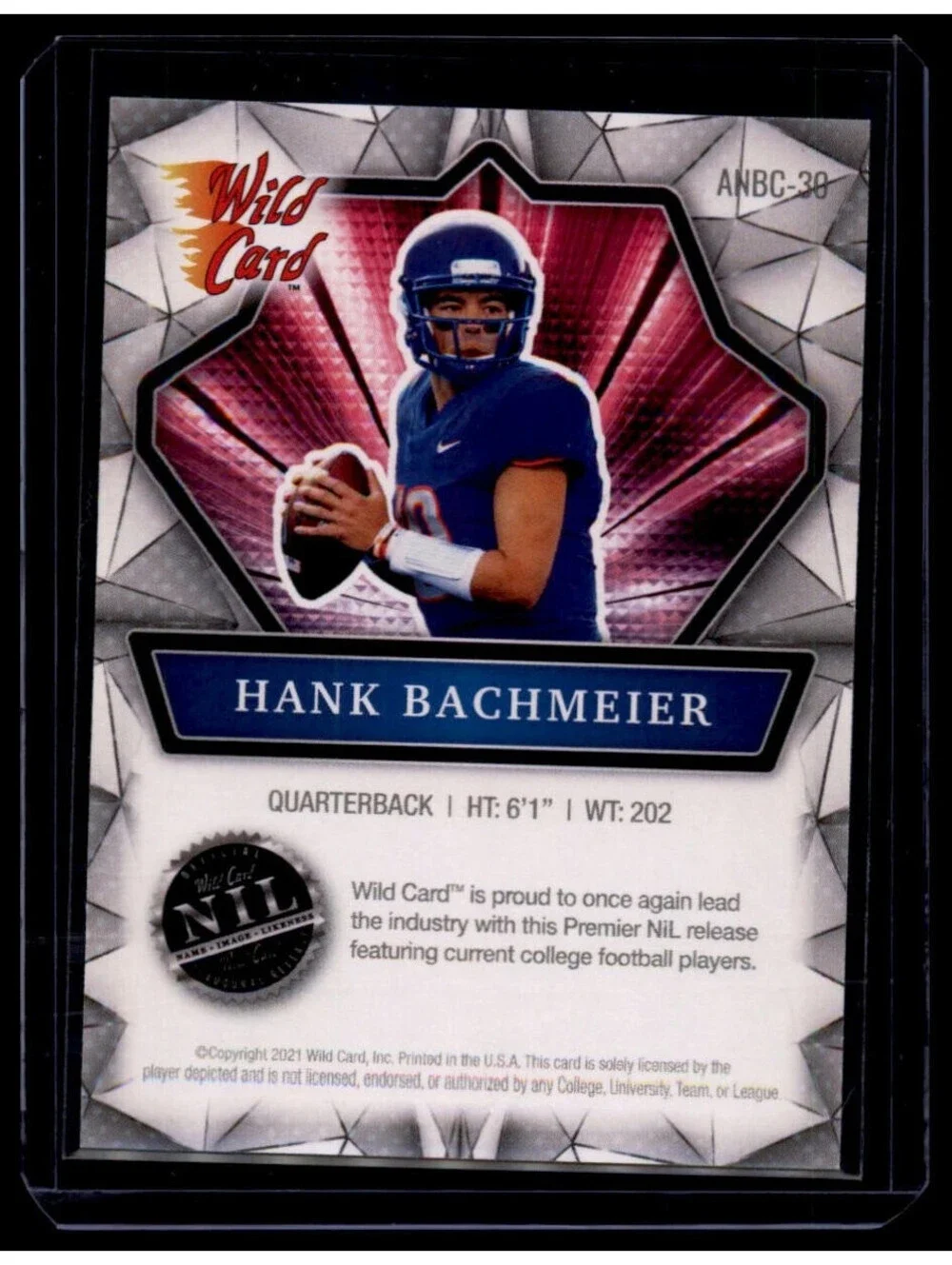 2022 Wild Card Alumination NIL #ANBC30 Hank Bachmeier QB